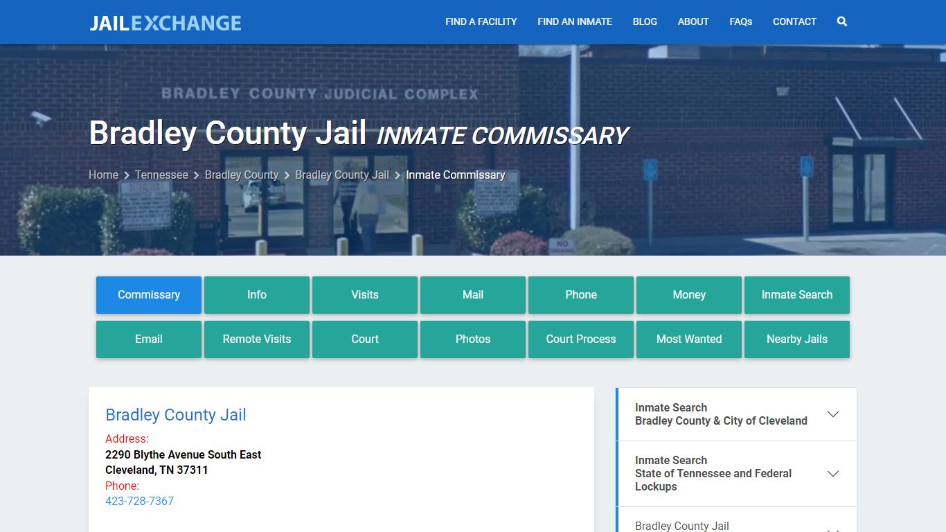 Inmate Commissary, Care Packs - Bradley County Jail, TN